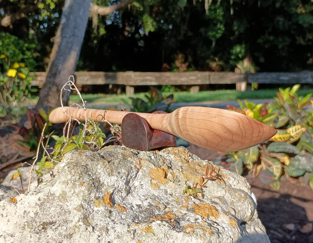 Handmade instrument-grade maple spoon, front view - made on 04-25-2025