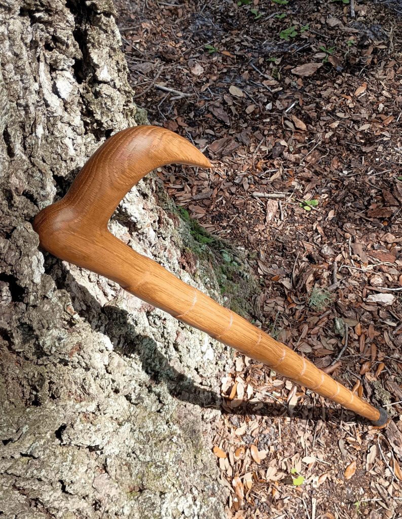 Solid wood self-defense cane made from a single piece of white oak. Made 05-20-2025, Sarasota, FL