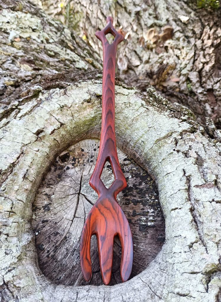 Fork made of cocobolo wood. 07-20-2025 Sarasota